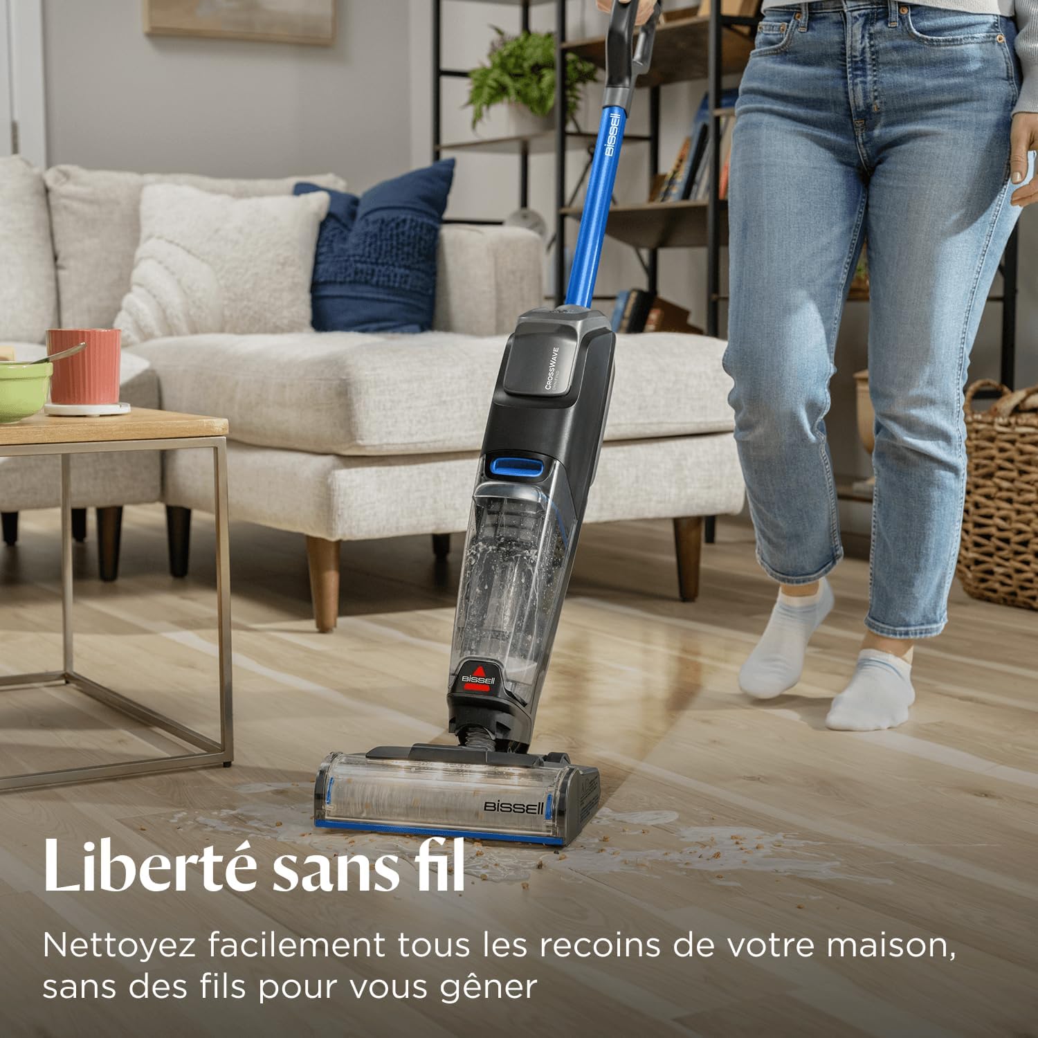 Bissell CrossWave OmniForce, Aspirateur Balai Laveur sans Fil, Aspire & Lave en Même Temps ou Mode Aspiration Uniquement, Nettoyeur Puissant, Nettoyeur a Eau pour Multi-Surfaces, 240m², 3912N