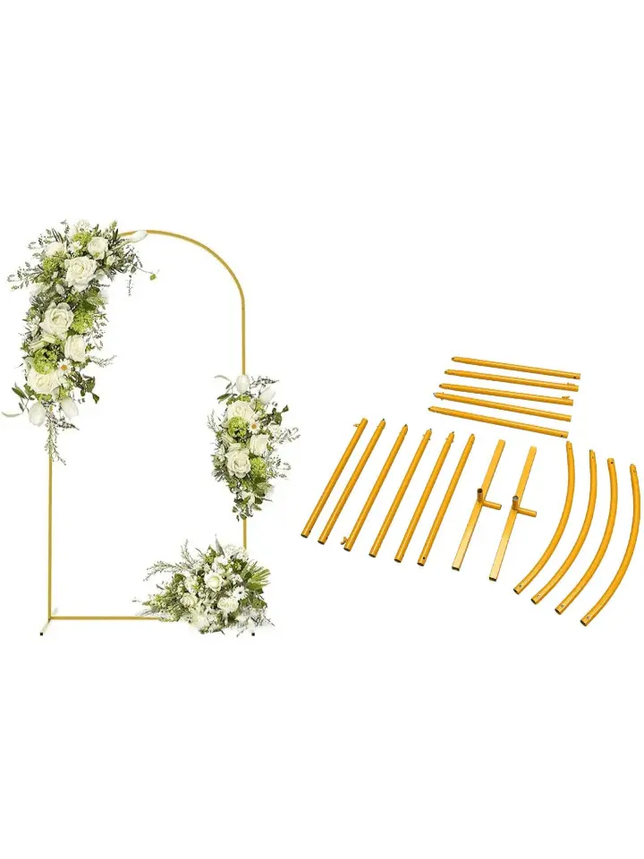 Metal Wedding Arch Backdrop Stand, Easy Install, Romantic Design, Multifunctional, Portable, Matchable with Decorations
