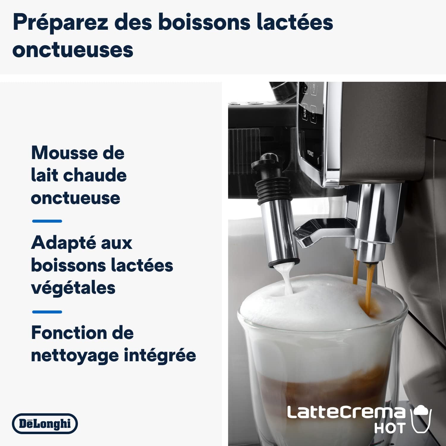 De'Longhi Dinamica Plus ECAM 370.70.B, Machine Expresso avec Broyeur, Système LatteCrema, Technologie Smart One Touch, Ecran Tactile Complet, Fonction My, 1.8l, Noir