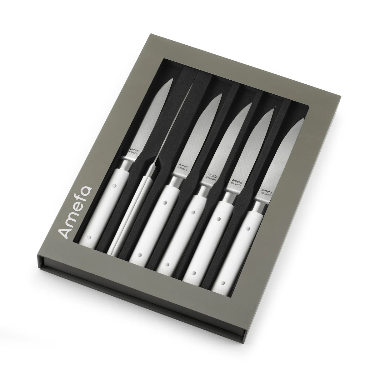 Fusion Blanc - Coffret 6 couteaux steak Amefa