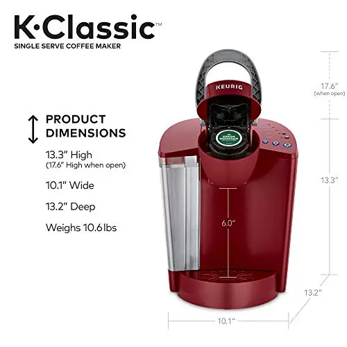 Keurig K-Classic Coffee Maker K-Cup Pod, Single Serve, Programmable, 6 to 10 oz. Brew Sizes, Black
