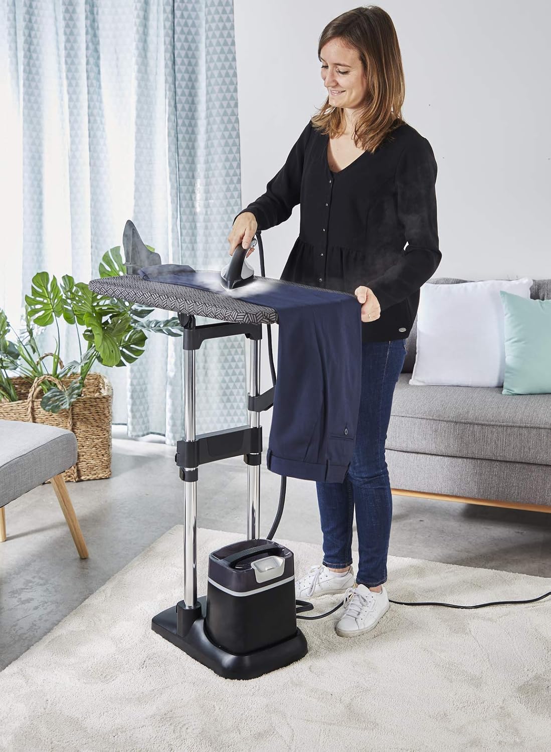 Calor Ixeo Power solution de défroissage tout-en-un, 2170 W, Fer à repasser avec planche Smartboard intégrée 3 positions, Pression d'une centrale vapeur de 5,8 bars, Fabriqué en France QT2020C0