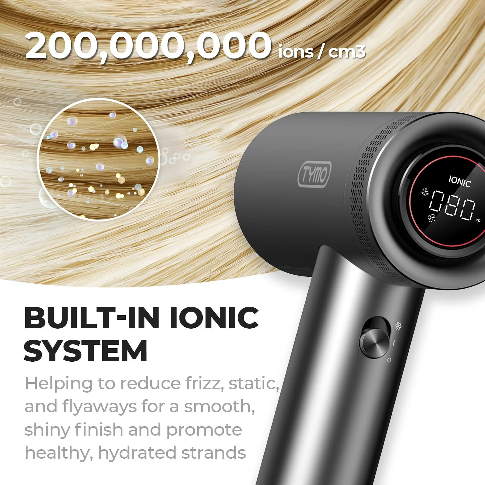 TYMO 1500W Hair Dryer with Diffuser for Curly Hair