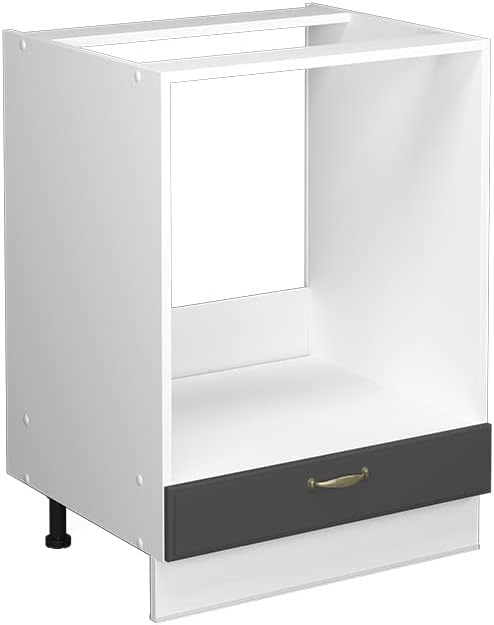 Vicco Meuble pour Four Fame-Line, Blanc Haute Brillance/Blanc, 60 cm avec étagères Ouvertes
