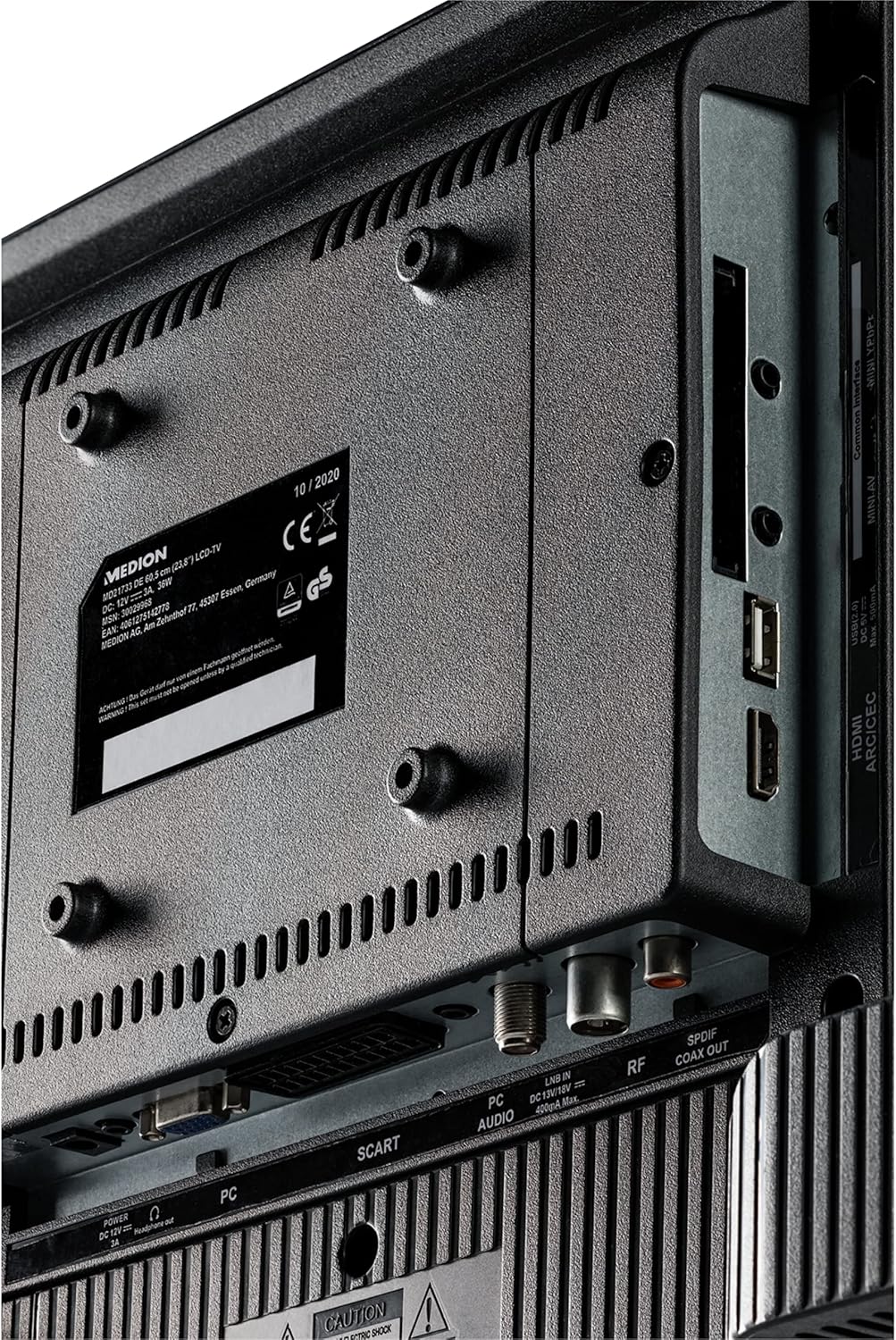 MEDION E14080 (MD 30224) Téléviseur Full HD 100,3 cm (40 Pouces) (Lecteur DVD intégré, récepteur Triple Tuner DVB-T2 DVB-C DVB-S2, 2 x HDMI, VGA, USB, Mediaplayer, CI+)