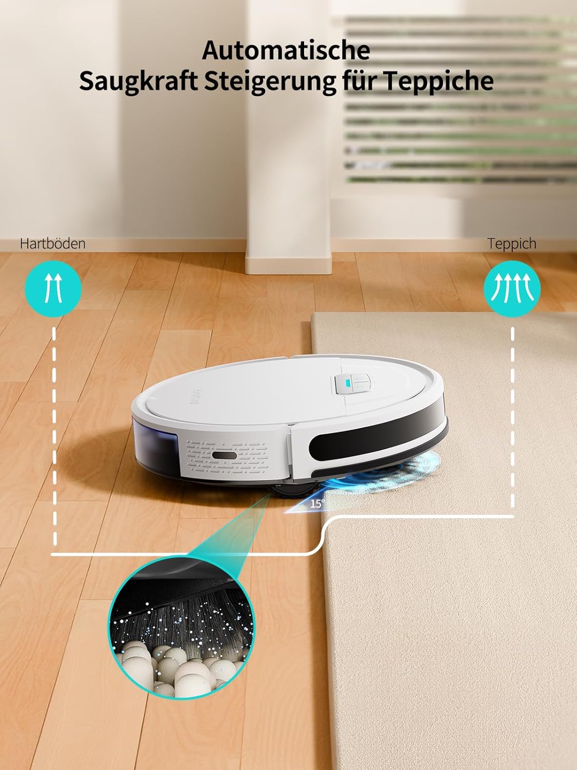 HONITURE Robot Aspirateur Laveur Poils Animaux, G20 Aspirateur Robot 3 en 1, 4000PA, Alexa/WiFi/APP, Idéal pour Tapis Sols Durs, Ultra-Mince Silencieux