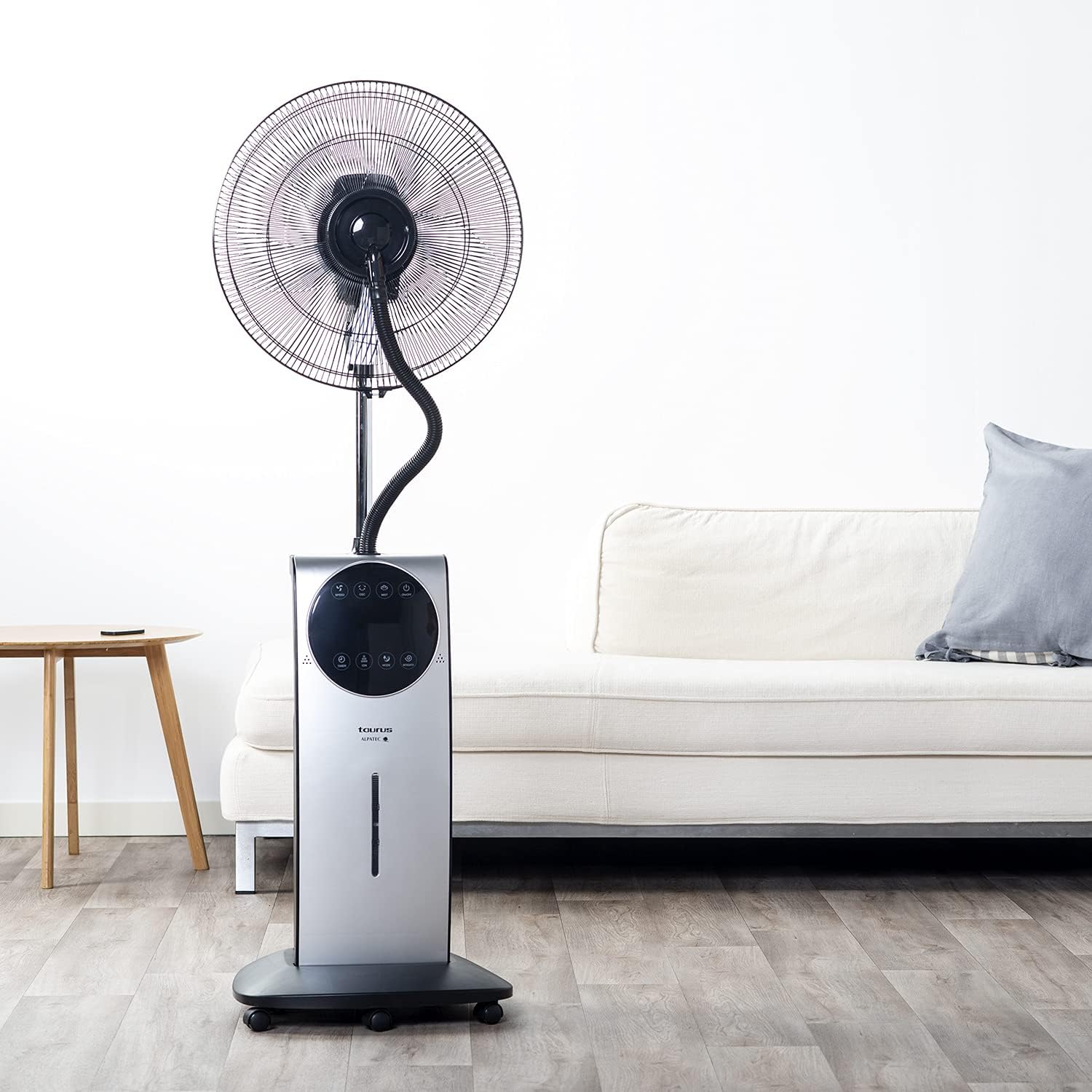 Taurus VB02 - Ventilateur brumisateur 90W, climatiseur, 3 vitesses et 3 modes, 90 W, 70° dʼoscillation, minuterie 12 h