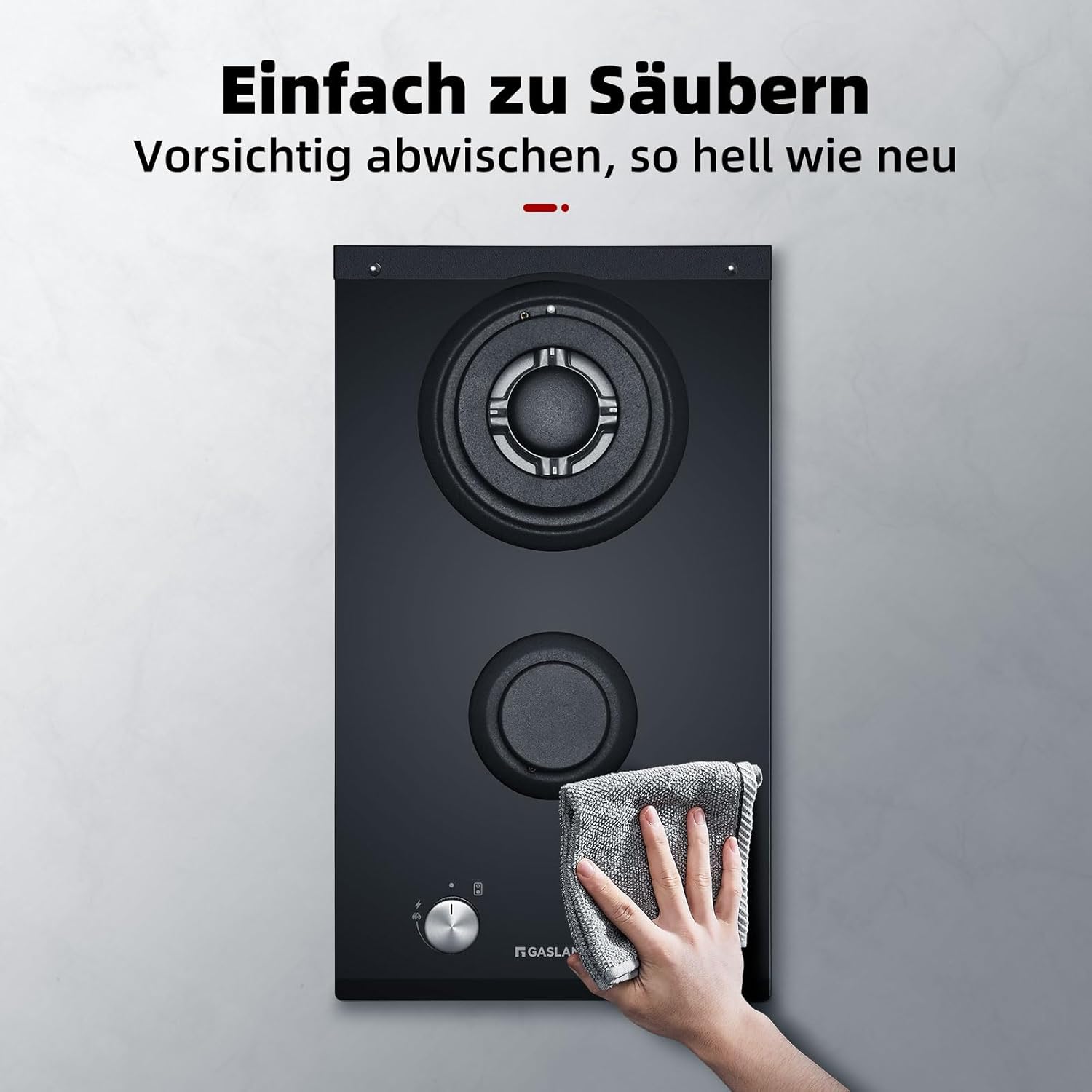 GASLAND GH2805BG1FC Table de cuisson à gaz 5 feux, Cuisinière à gaz avec brûleur wok, Table de cuisson à gaz encastrable, 76cm noir Cuisinière à gaz en verre, Cuisinière à gaz 10,4KW, GPL/NG