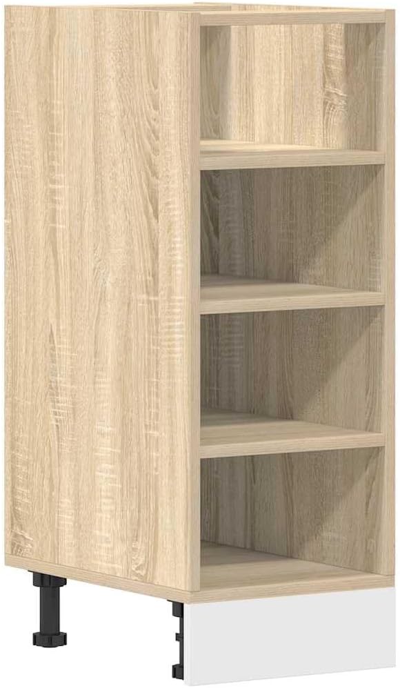 vidaXL Armoire à Micro-Ondes Placard Armoire de Rangement Meubles de Cuisine avec 4 Etagères Intérieur Maison Gris Béton 60x57x207 cm Aggloméré