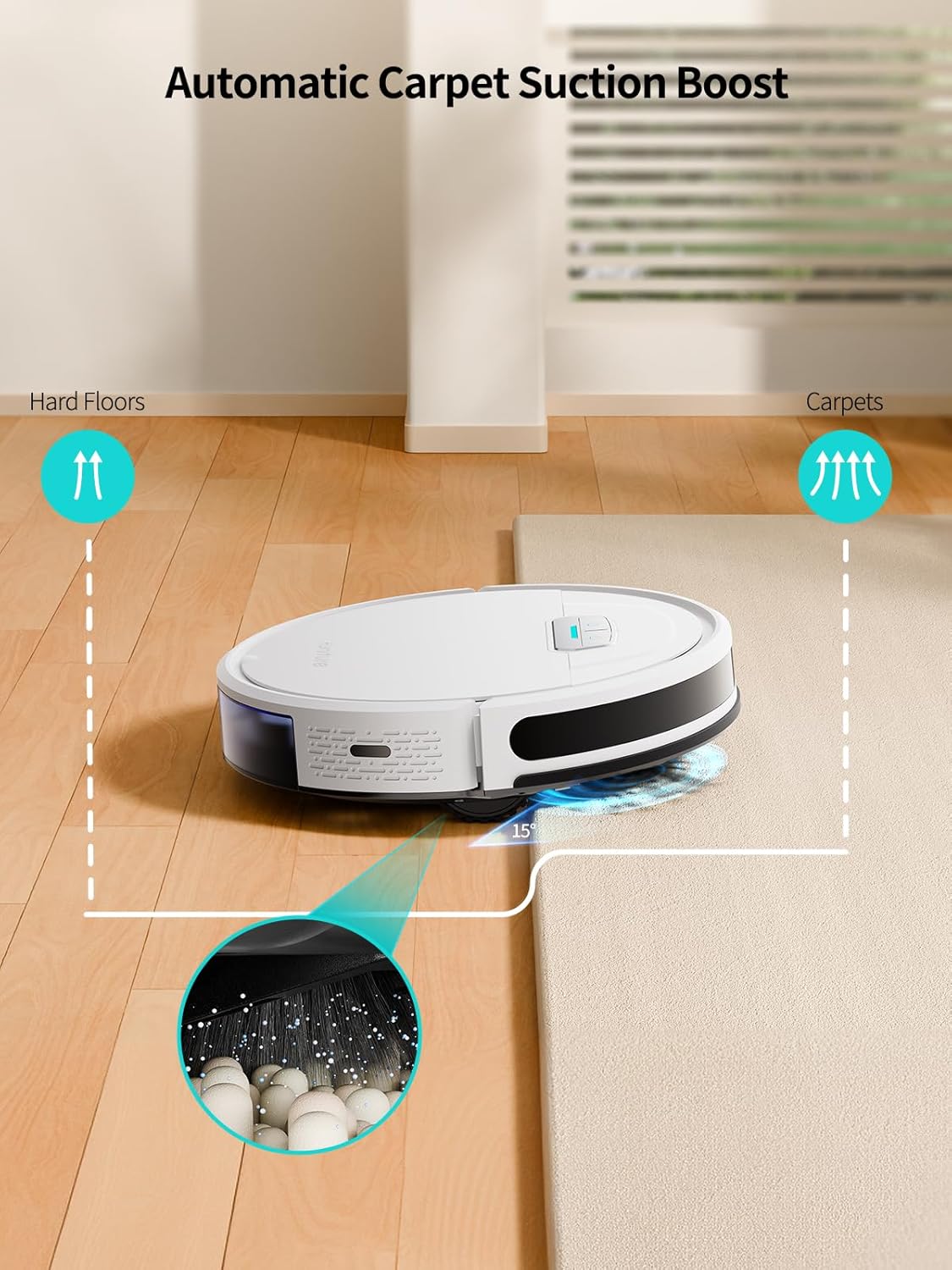 HONITURE Robot Aspirateur Laveur Poils Animaux, G20 Aspirateur Robot 3 en 1, 4000PA, Alexa/WiFi/APP, Idéal pour Tapis Sols Durs, Ultra-Mince Silencieux