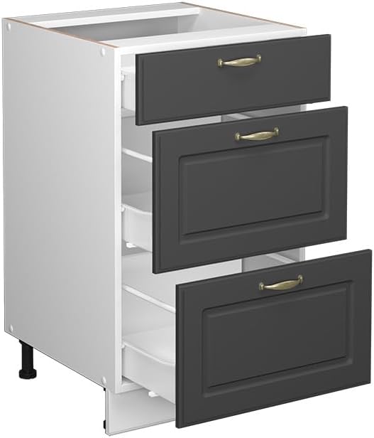 Vicco Meuble pour Four Fame-Line, Blanc Haute Brillance/Blanc, 60 cm avec étagères Ouvertes