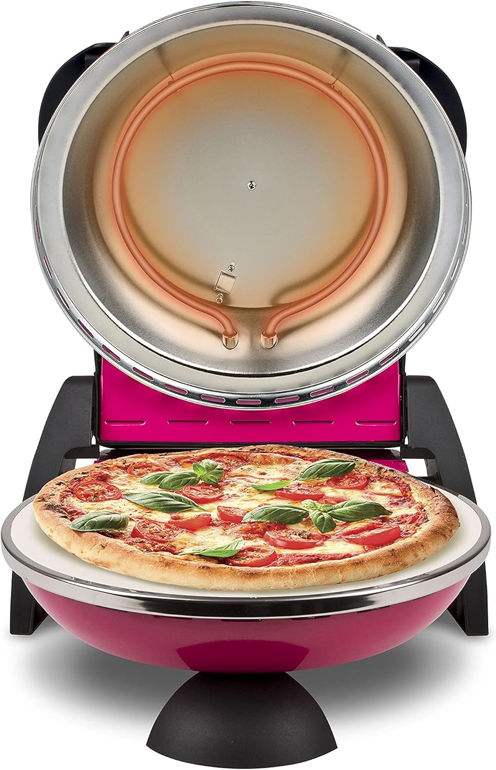 G3 Ferrari G10006 Pizza Exprimer Plaisir, Four Pizza, 1200 W, 400°C, Pierre Réfractaire (diamètre 31 cm), Minuteur 5', Livre de Recettes inclus, Noir