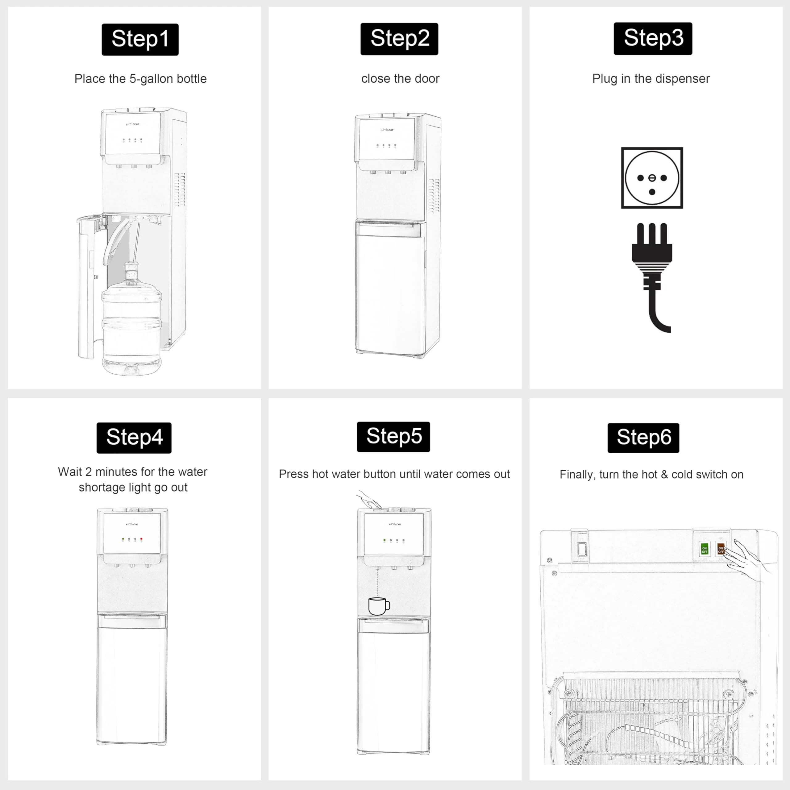 Bottom Loading Water Cooler Dispenser for 5 Gallon Bottles