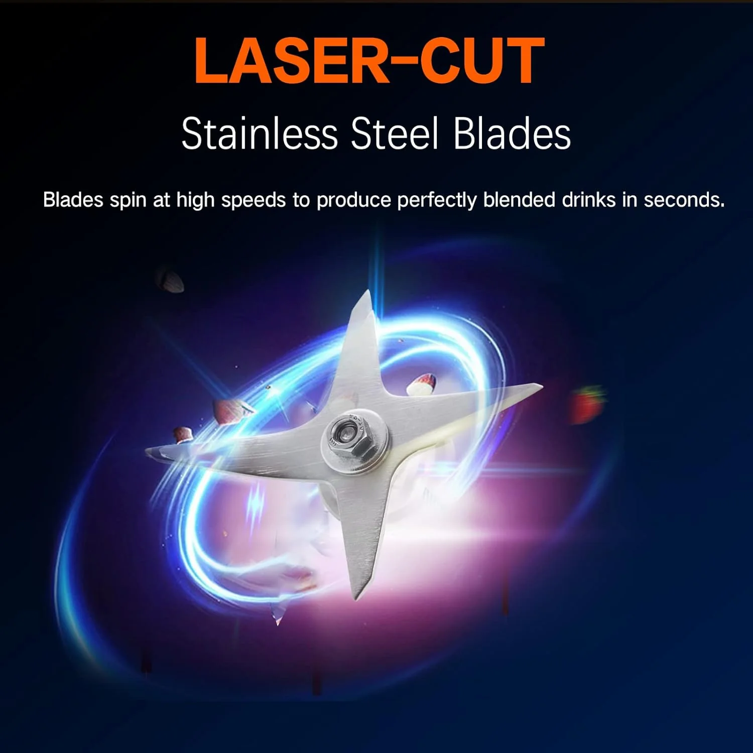 NuWave Moxie Commercial Blender, Smoothie Blender with 2.5HP Motor, Professional Grade, Self-Cleaning - 6 presets & 10 Speed Settings for Shakes, Smoothies, Nut Butters, Crushed Ice,Black, Grey