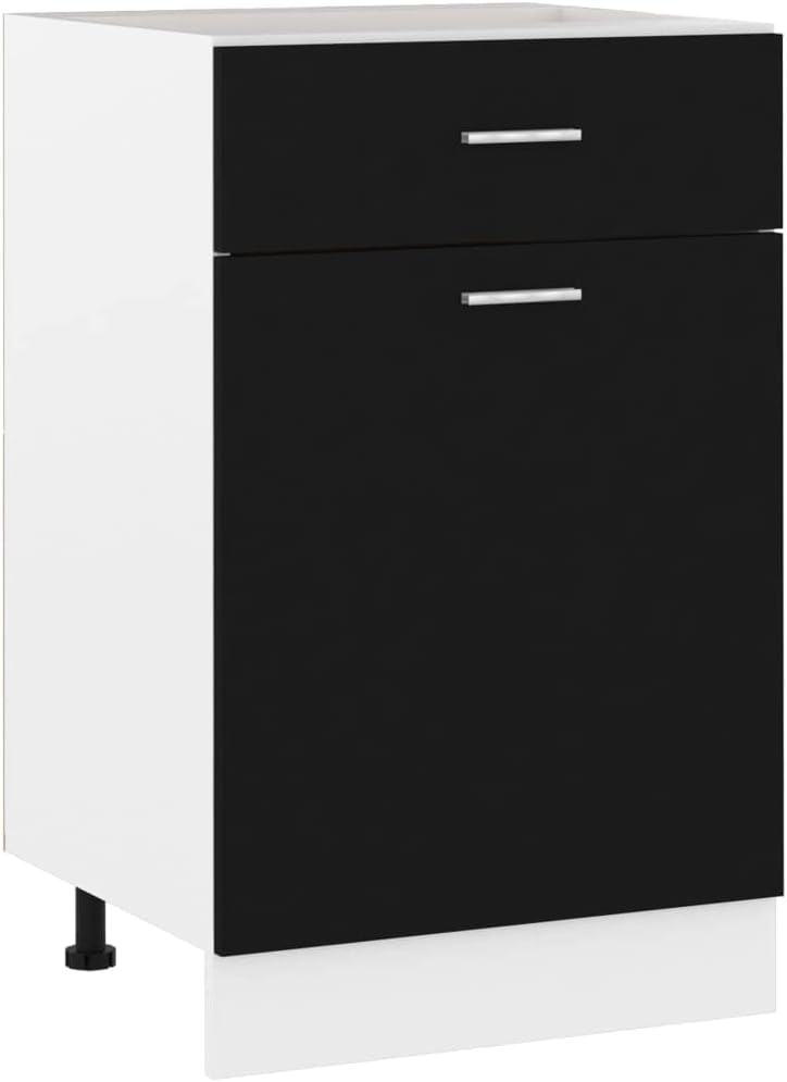 vidaXL Armoire à Micro-Ondes Placard Armoire de Rangement Meubles de Cuisine avec 4 Etagères Intérieur Maison Gris Béton 60x57x207 cm Aggloméré