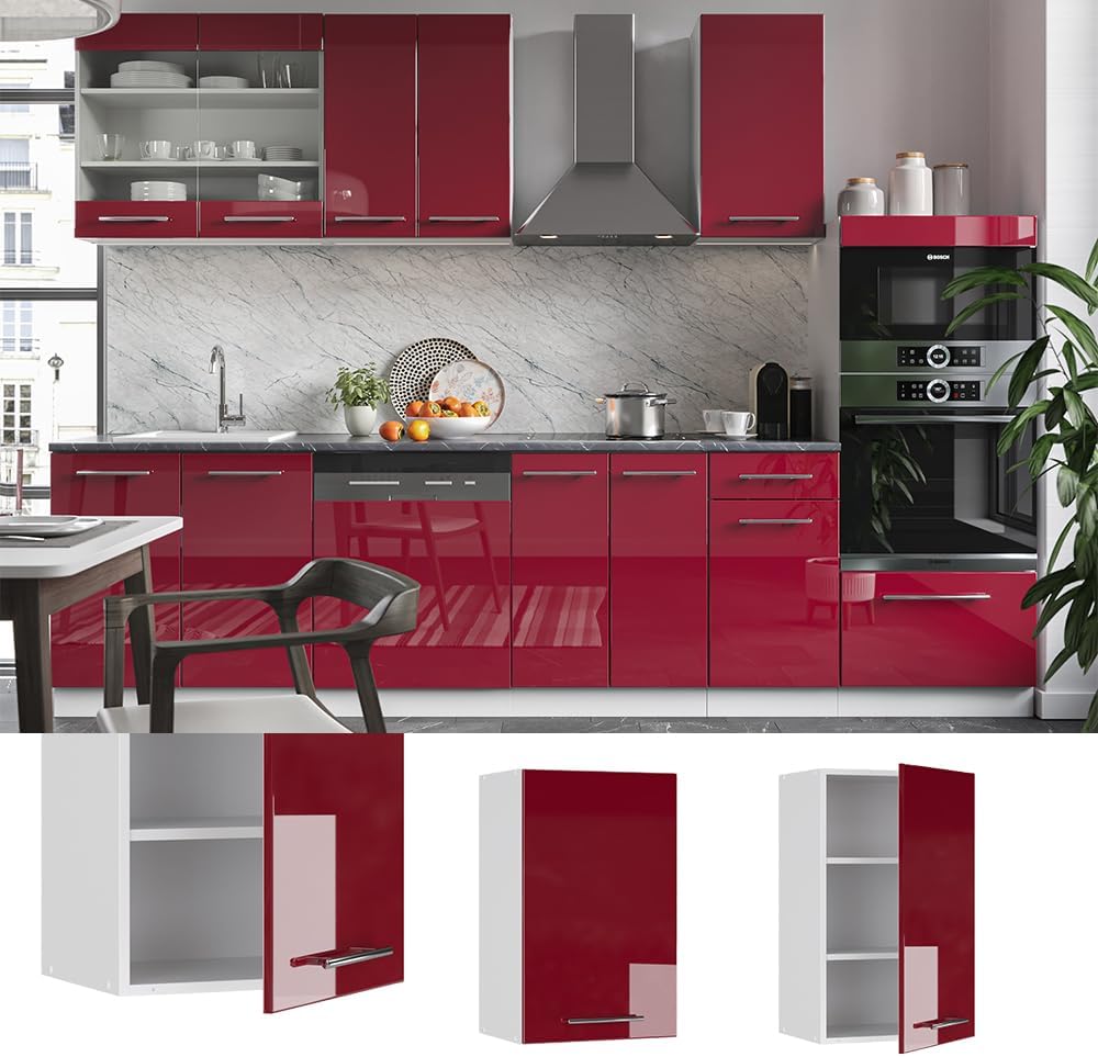 Vicco Meuble pour Four Fame-Line, Blanc Haute Brillance/Blanc, 60 cm avec étagères Ouvertes