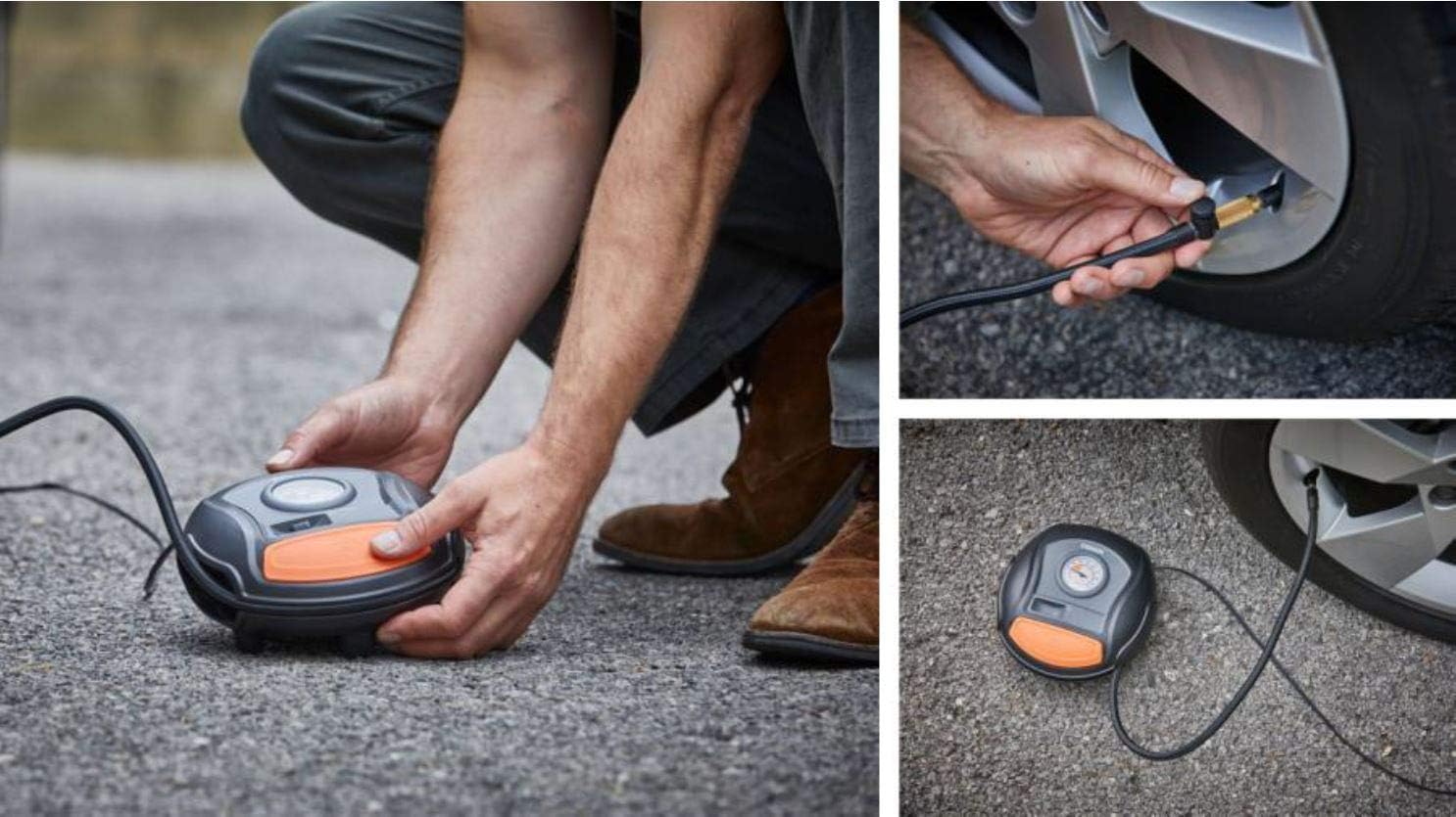 OSRAM TYREinflate Connect 650, compresseur de pneu numérique avec arrêt automatique et lumière LED, compresseur portable 12V pour pneus de voiture, connexion électrique via allume-cigare