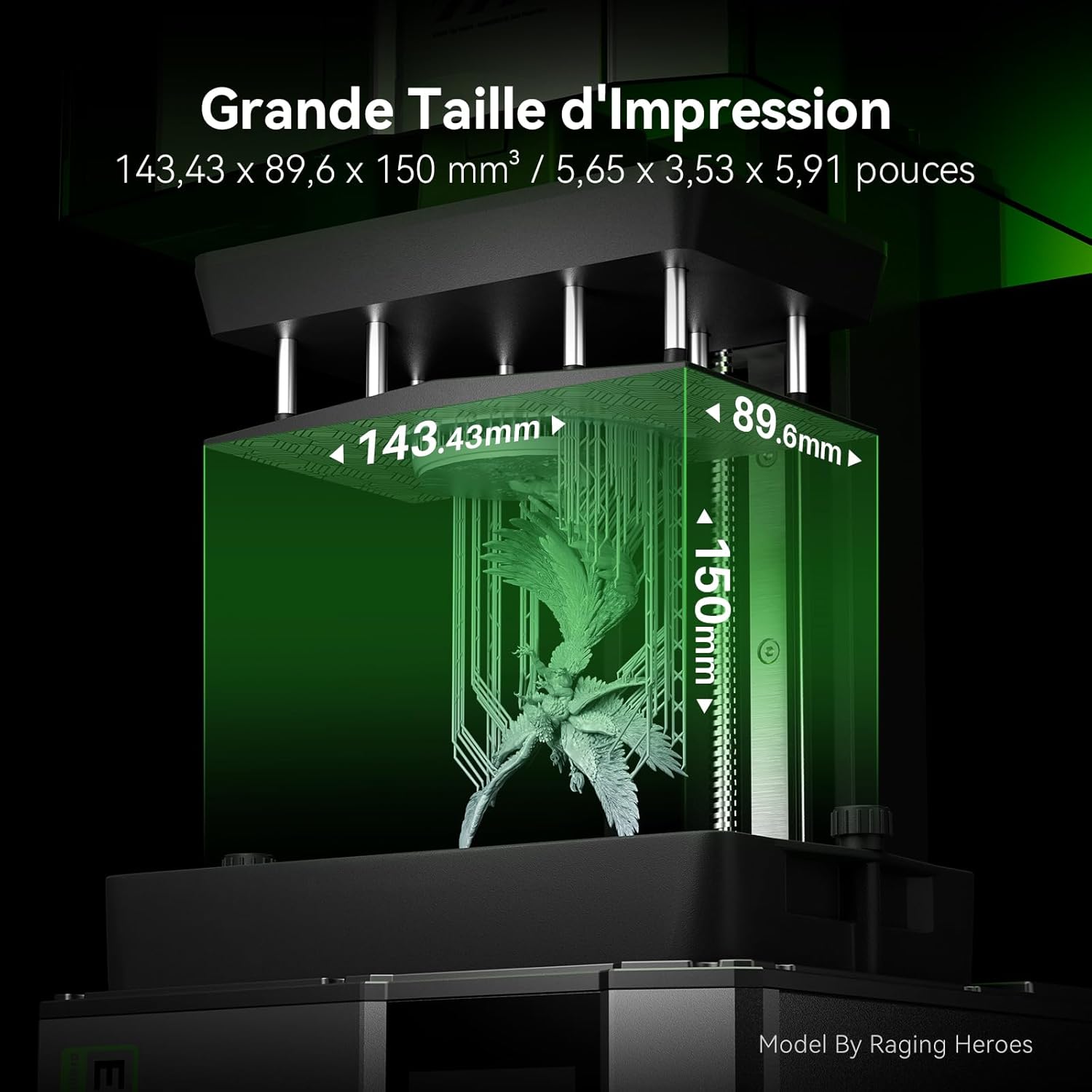 ELEGOO Mars 5 Ultra Imprimante 3D Résine 9K, Impression à Haute Vitesse 150mm/h, Nivellement Automatique, Détection Intelligente, Transfert Wi-Fi, Taille d'Impression 153.36 x 77.76 x 165 mm³