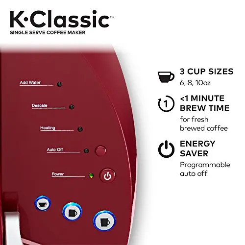 Keurig K-Classic Coffee Maker K-Cup Pod, Single Serve, Programmable, 6 to 10 oz. Brew Sizes, Black