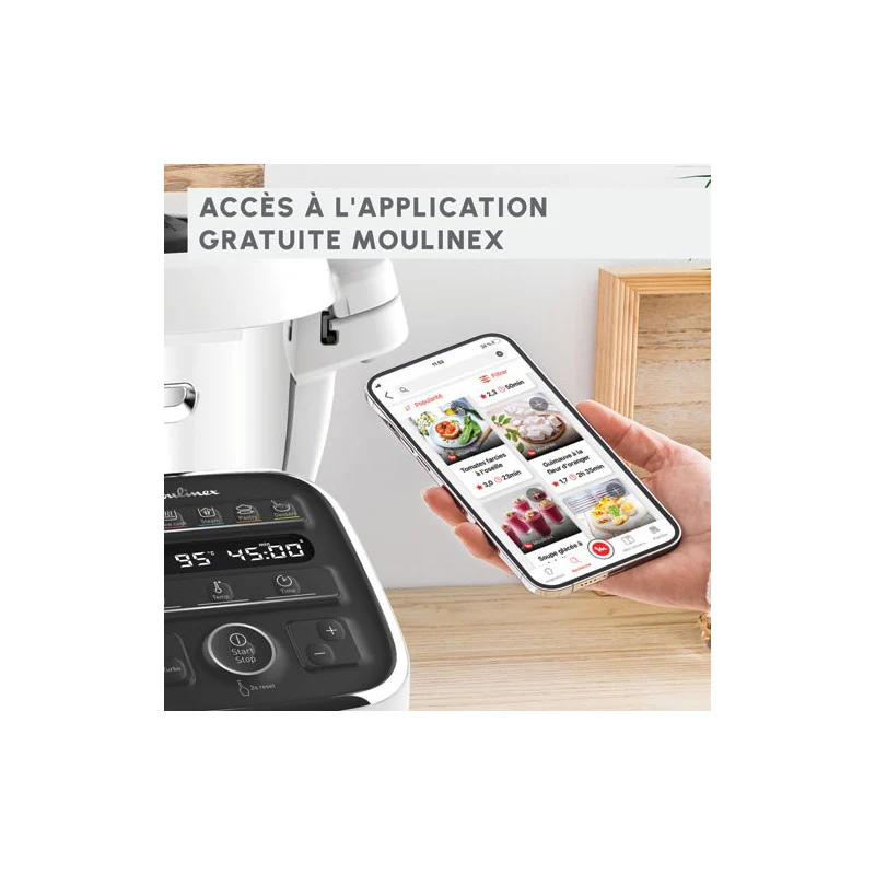 Robot Cuiseur Cuisine Companion Xl 4,5l 8-10pers 12 Prog 5acc Livre 300   - Hf80db10.g Moulinex