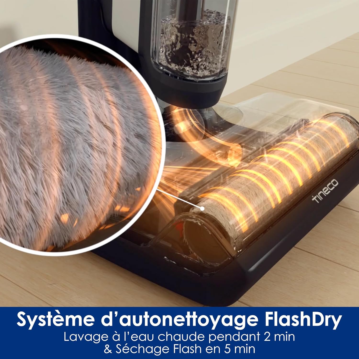 Tineco Floor One Stretch S6 Aspirateur Eau et Poussière Laveur de Sols, Conception Plate à 180°, Hauteur compacte de 13 cm, Auto-Nettoyage Flashdry à 70℃ en 5 Min, Nettoyage des Bords sur Trois Faces