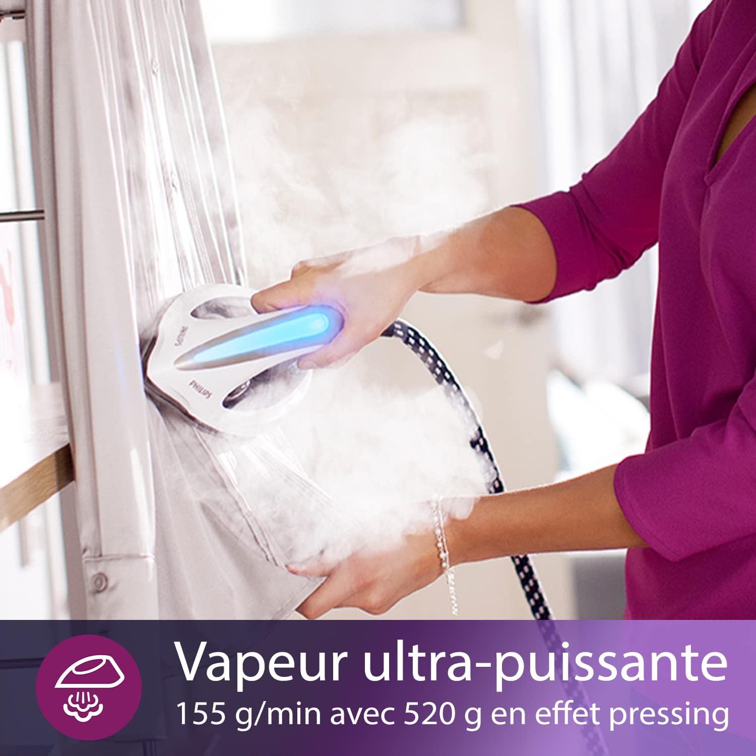 Philips PerfectCare Elite Centrale Vapeur - 2700W, Effet Pressing 520 g, 7,5 Bar, Technologie OptimalTEMP, Mode ECO, T-ionicGlide, Bleu/Blanc (GC9635/20)