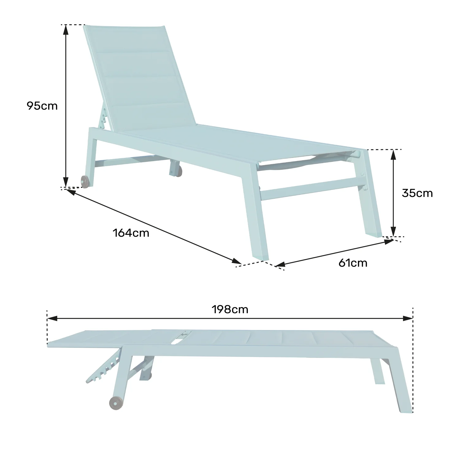Lot de 2 bains de soleil BARBADOS en textilène terracotta - aluminium terracotta Happy Garden