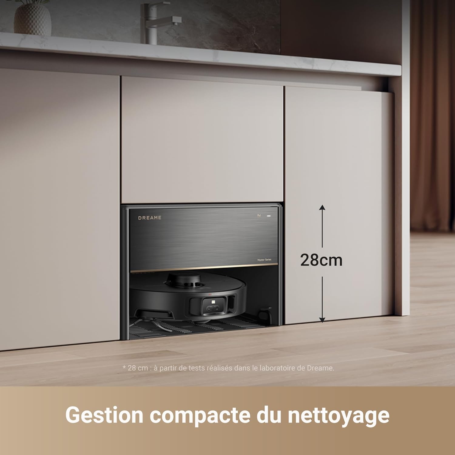 DREAME X40 Ultra Complete Robot Aspirateur avec Serpillière amovible et relevable, Brosse latérale surélevée,12 000 Pa,Serpillière et la Plaque de lavage avec de l'eau chaude à 70 C,Brosses relevables