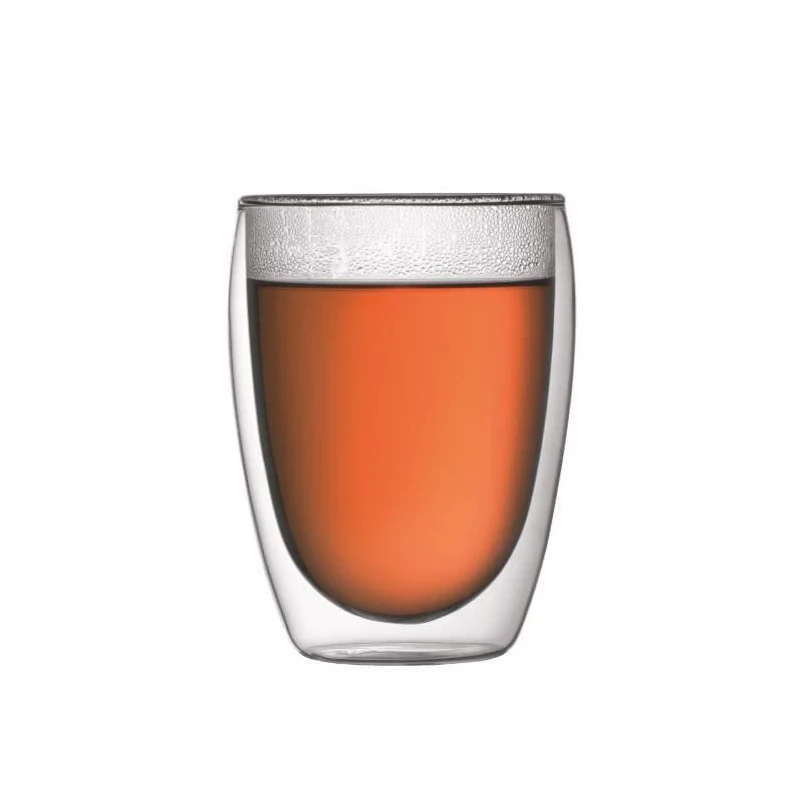 Bodum Chambord Set Cafetiere A Piston - 8 Tasses - 1l -marron - Avec 2 Verres Double Paroi Pavina 0,35l Bodum