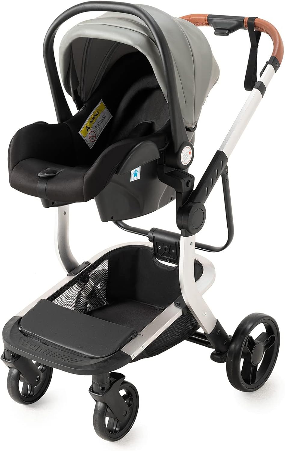 NADDLILY Poussette 3 en 1, Poussette Bebe avec Conception Portable Pliable en Un Clic, Pousette 3 en 1 avec Poussée Réversible Bidirectionnelle, Poussette Canne avec Accessoires (V9 Black)