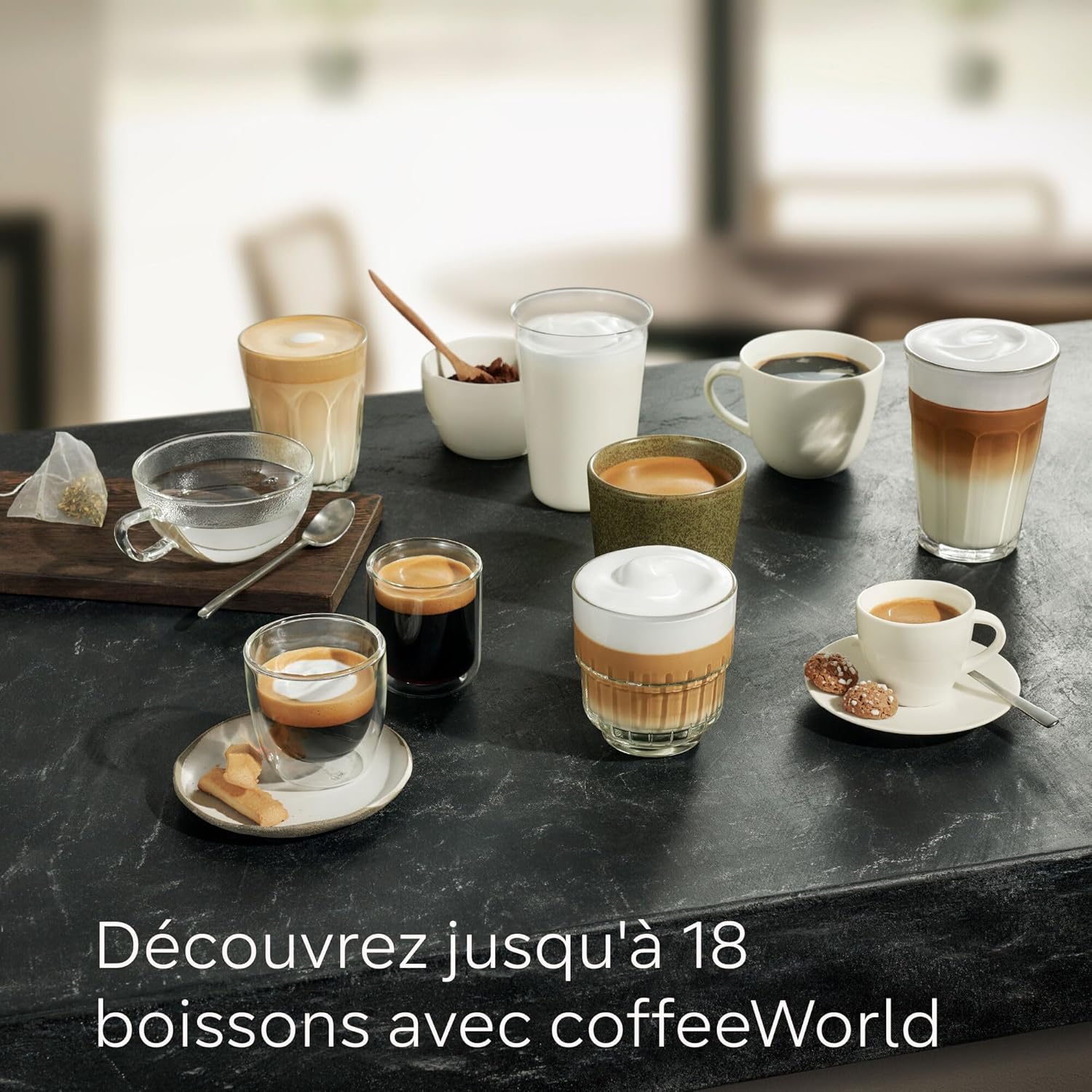 SIEMENS, machine à café tout automatique, EQ.500 integral, aromaDouble Shot, système autoMilk Clean, ceramDrive, affichage coffeeSelect, oneTouch DoubleCup, Noir saphir métallique, TQ505R09