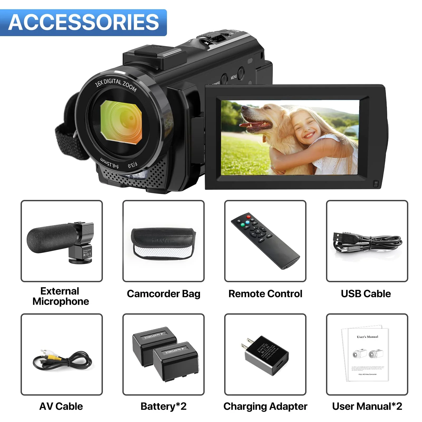 Video Camera YouTube Vlogging Camera Recorder FHD 1080P
