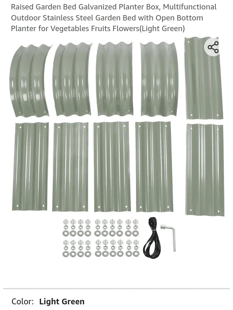 Raised Garden Bed Galvanized Planter Box, Multifunctional Outdoor Stainless Steel Garden Bed with Open Bottom Planter for Vegetables Fruits Flowers(Light Green)