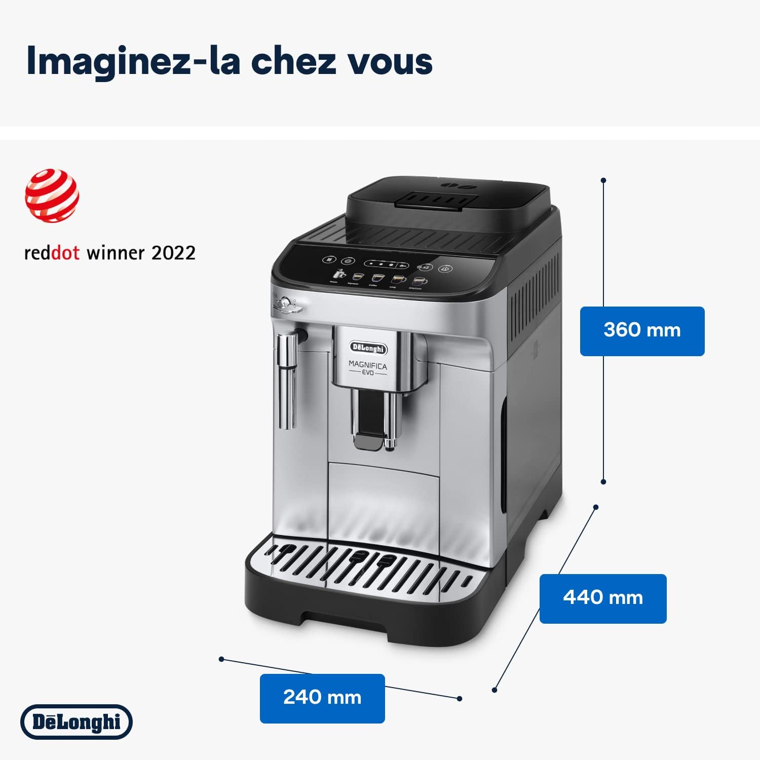 De'Longhi Magnifica Evo Machine a Café Grain ECAM292.33.SB, Machine Expresso et Cappucino, Argent [Exclusif Amazon], Cafè
