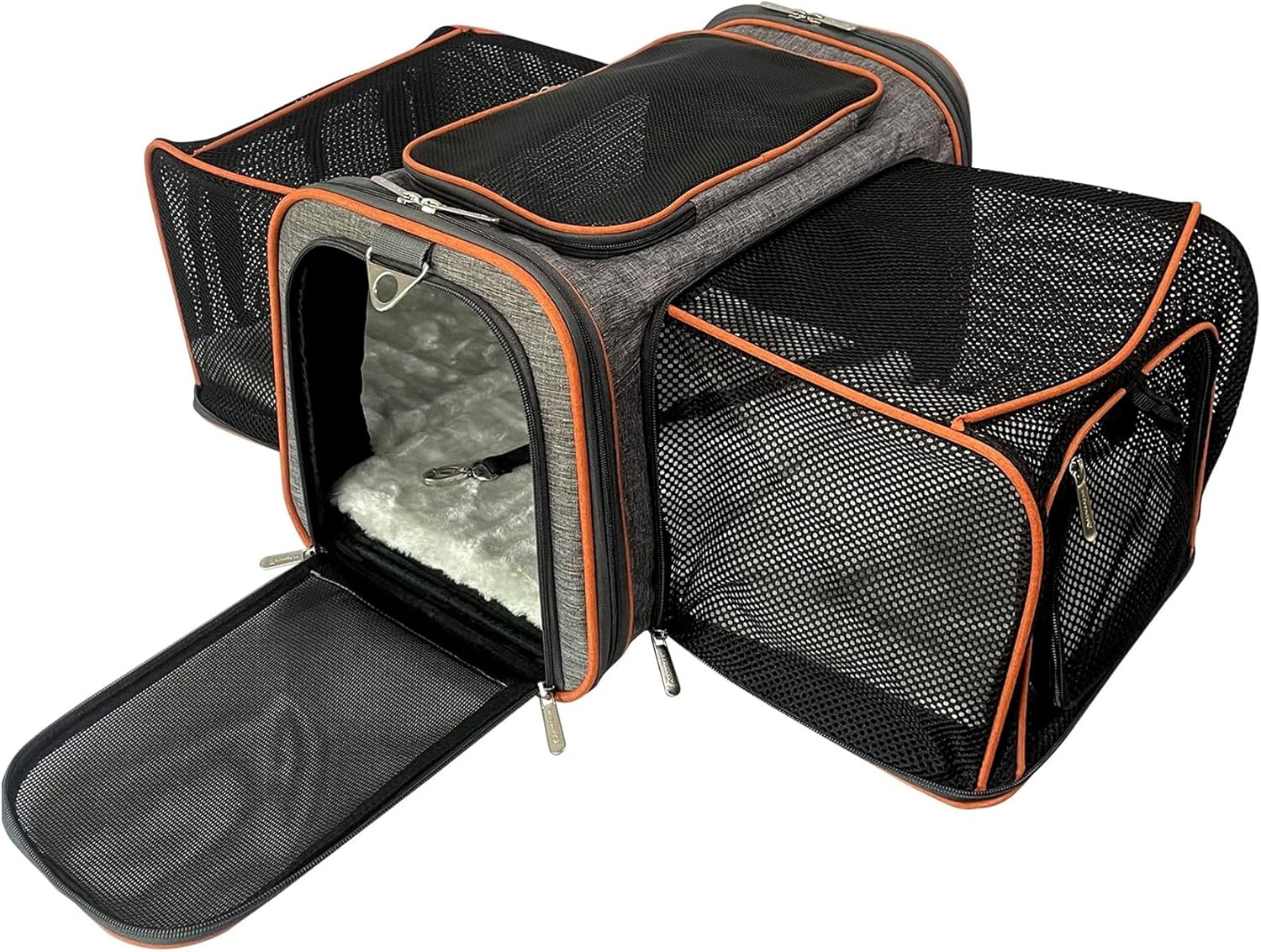 Mr. Peanut's Diamond Series Sac de Transport Double Extensible pour Animaux de Compagnie avec Fermeture éclair autobloquante de qualité supérieure, literie en Fausse Polaire