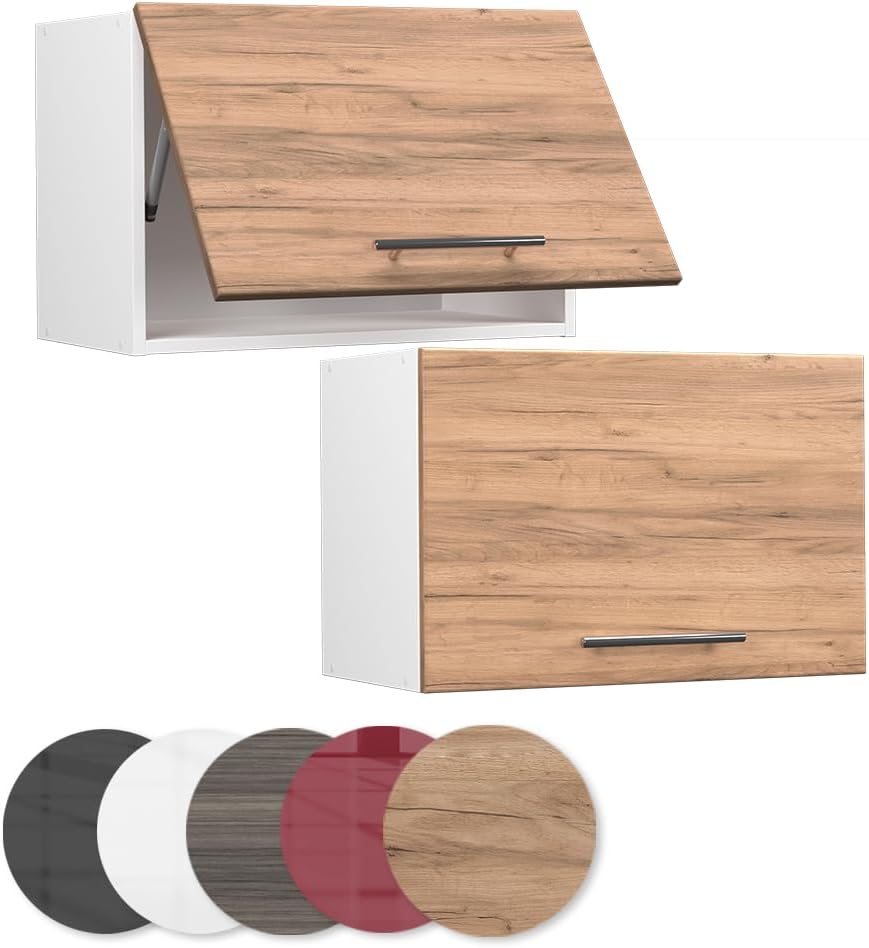 Vicco Meuble pour Four Fame-Line, Blanc Haute Brillance/Blanc, 60 cm avec étagères Ouvertes