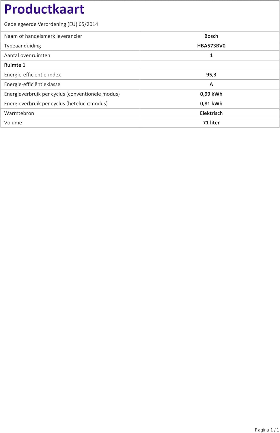 Bosch HBA573BV0 Four intégrable Série 4 - Four multi-fonctions - Pyrolyse - 3600 W - Grande capacité de 71L - Blanc