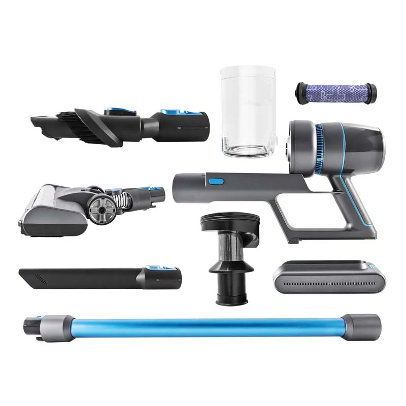 Aspirateur Balai Sans Fil Digital bleu et gris 450w F45 Vortex