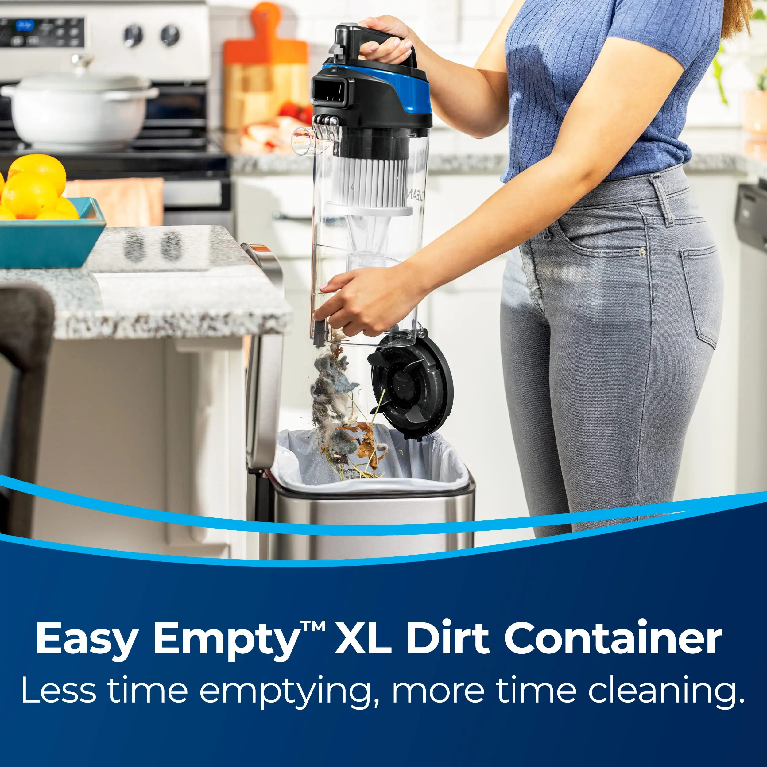 BISSELL CleanView Rewind Upright Bagless Vacuum with Automatic Cord Rewind & Active Wand, 3534, Black/Teal/Gray