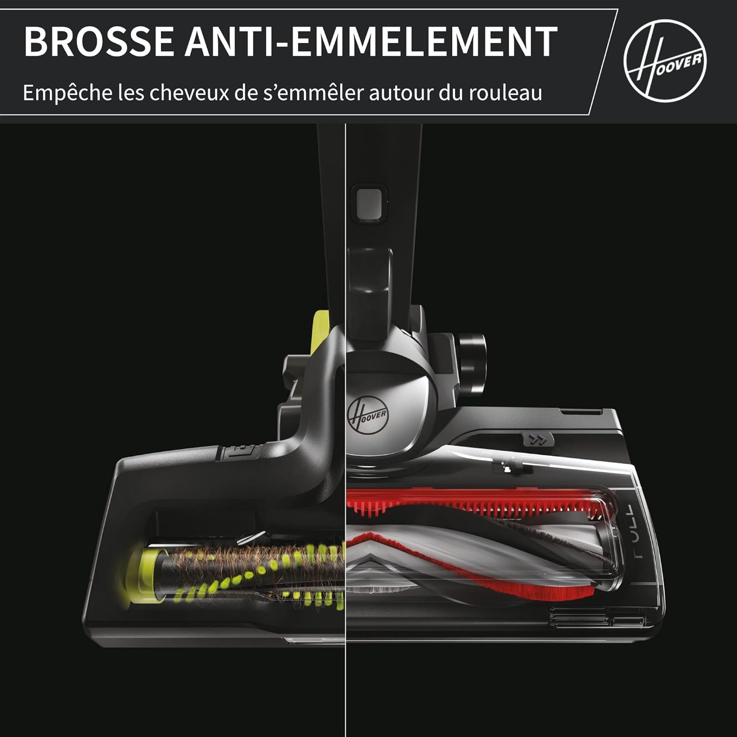 Hoover HF522STP Aspirateur Balai sans Fil Puissant, Grande Autonomie, Rangement Compact, Electrobrosse Anti-emmêlement LED, Turbobrosse Spéciale Animaux, Charge Rapide,Position Park&Go, Bleu Skyfall