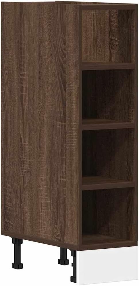 vidaXL Armoire à Micro-Ondes Placard Armoire de Rangement Meubles de Cuisine avec 4 Etagères Intérieur Maison Gris Béton 60x57x207 cm Aggloméré