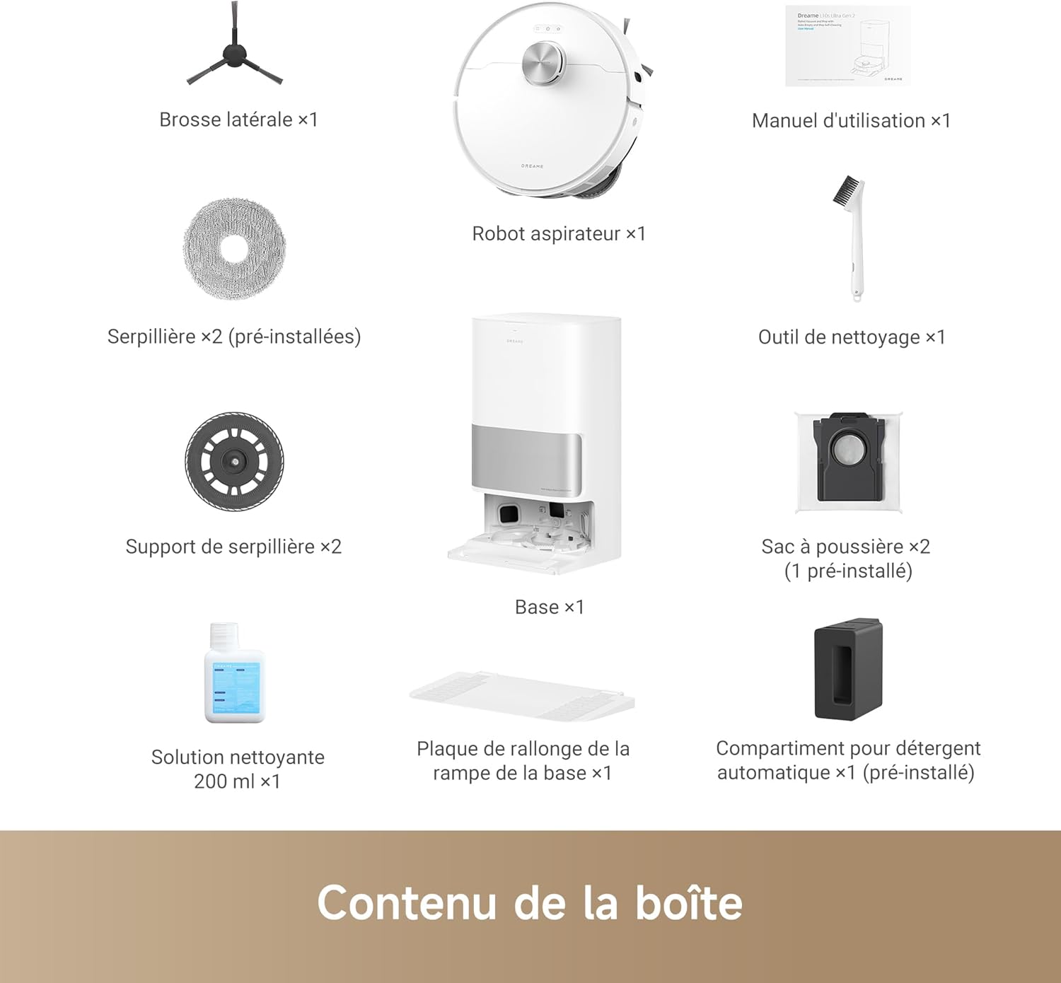 DREAME L10s Ultra Gen 2 Robot Aspirateur Laveur 10 000 Pa, Technologie MopExtend RoboSwing, Base Entièrement Automatique, Mode Animaux, 32 réglages de niveau d'eau, Système de lavage des sols DuoScrub