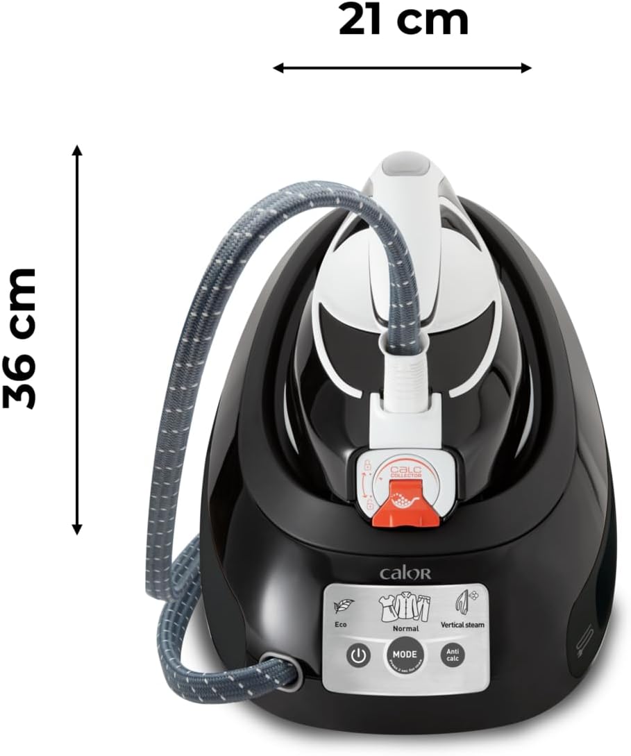 Calor Centrale Vapeur Express Anti-calc, Fonction Pressing 450 g/min, Collecteur de Calcaire Exclusif, Technologie Sans Réglages SV8055C0