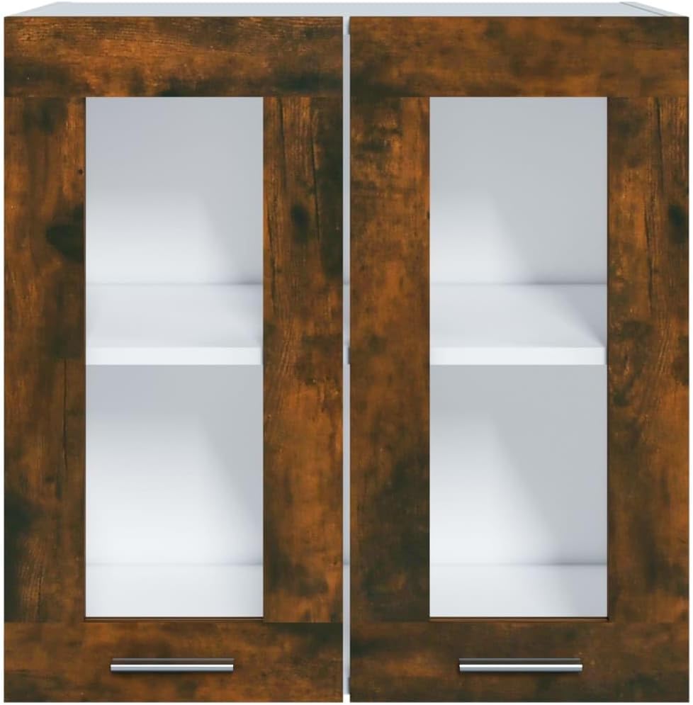 vidaXL Armoire à Micro-Ondes Placard Armoire de Rangement Meubles de Cuisine avec 4 Etagères Intérieur Maison Gris Béton 60x57x207 cm Aggloméré