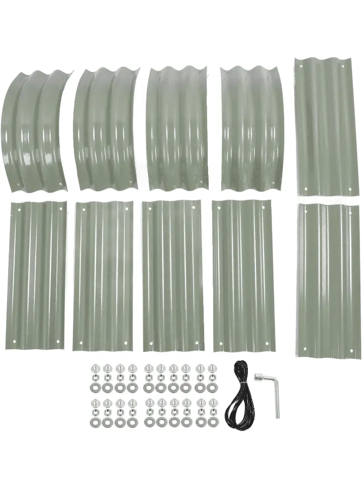 Raised Garden Bed Galvanized Planter Box, Multifunctional Outdoor Stainless Steel Garden Bed with Open Bottom Planter for Vegetables Fruits Flowers(Light Green)