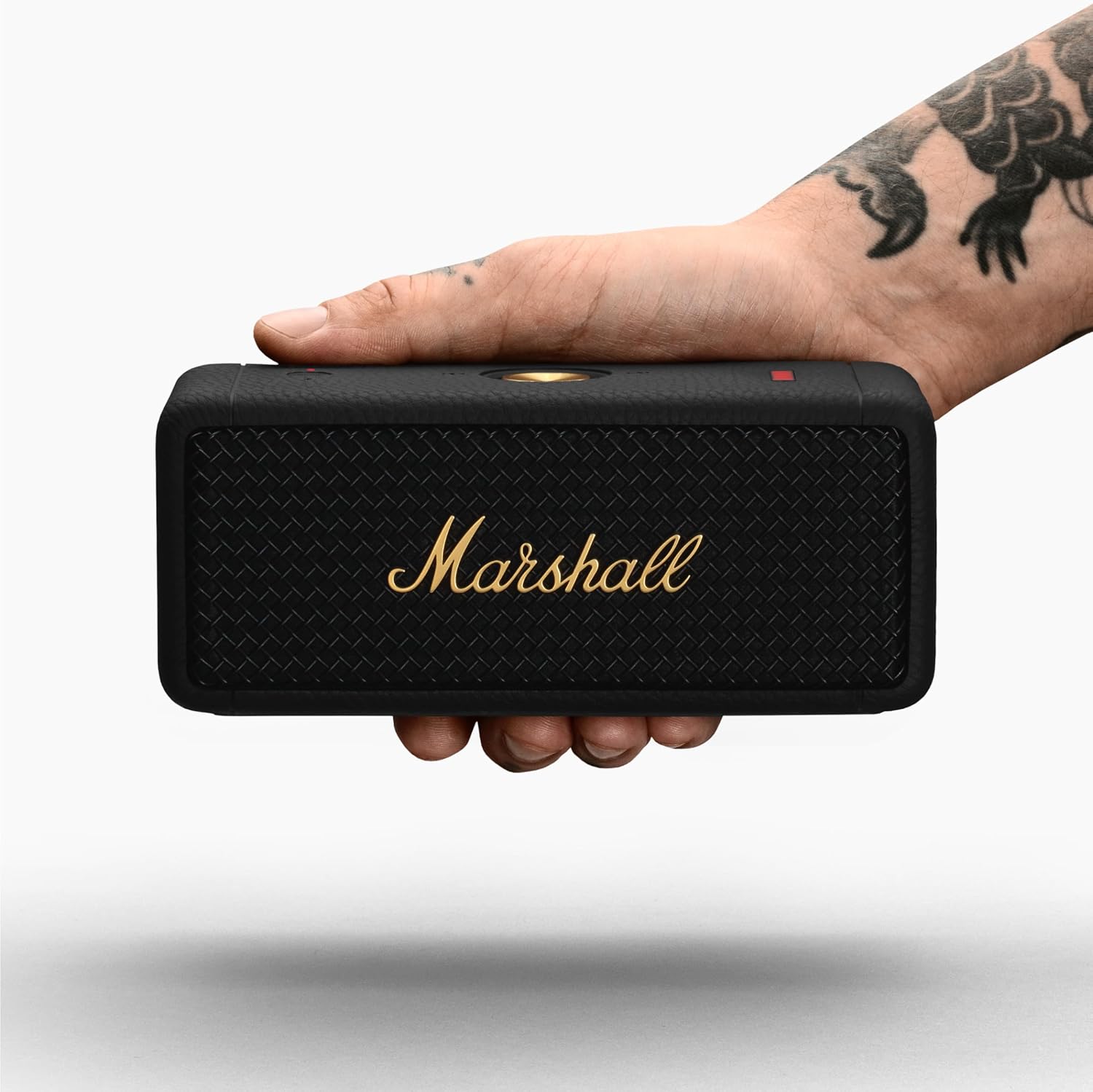 Marshall Emberton III Enceintes Bluetooth Portables, sans Fil, IP67 Résistant à la Poussière et à l'eau, Plus de 32 Heures de Lecture, Charge Rapide - Noir & Laiton
