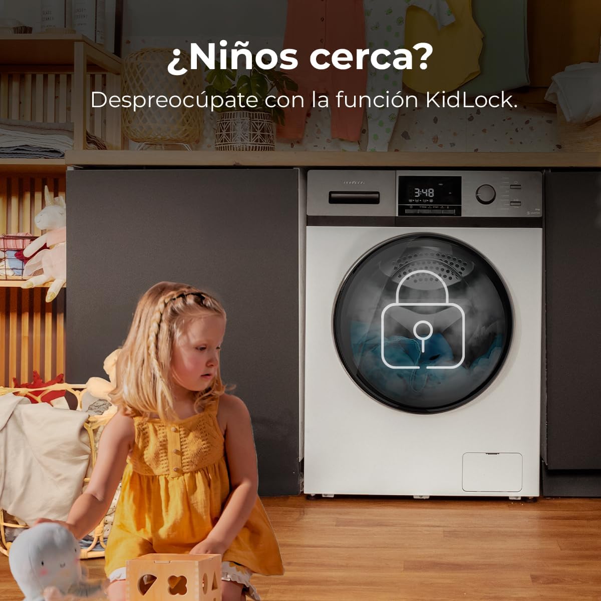 Cecotec Lavadora 8 Kg Carga Frontal Bolero Dresscode 8500 Inverter A. 1900 W, 1400 rpm, Motor Inverter Plus, Bajo Consumo, 16 Programas, SteamMax, Delay Start, Blanco