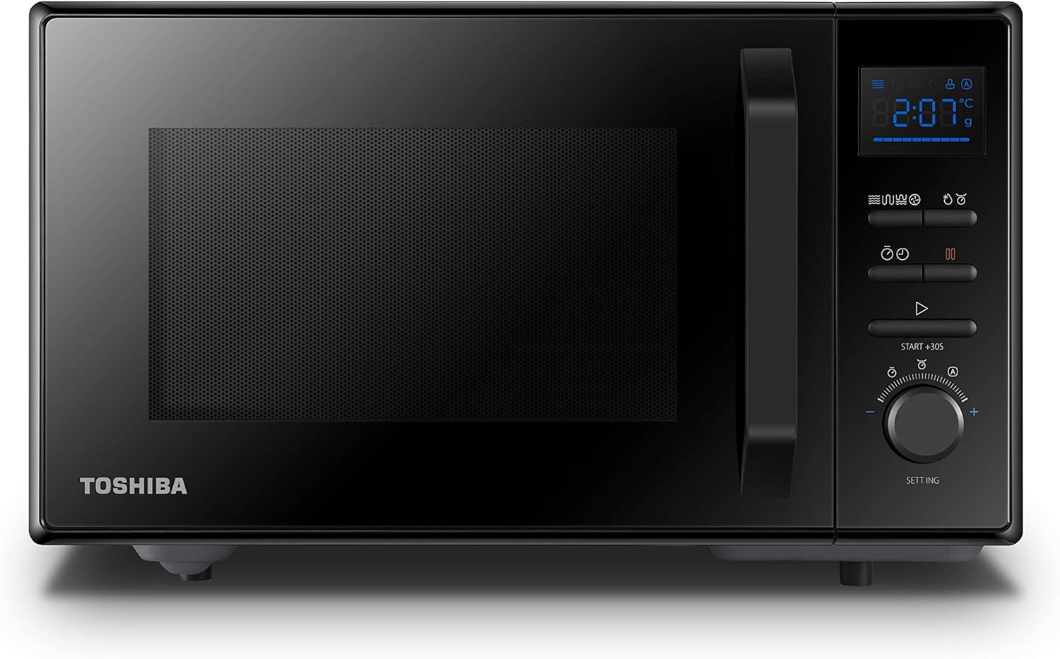 Toshiba Four à micro-ondes 4-en-1 25L MV-TC25T(BK), Technologie Origin Inverter, Micro-ondes avec friteuse à air chaud & Air chaud & Grill & Fonction Combi, 2100 W, Noir