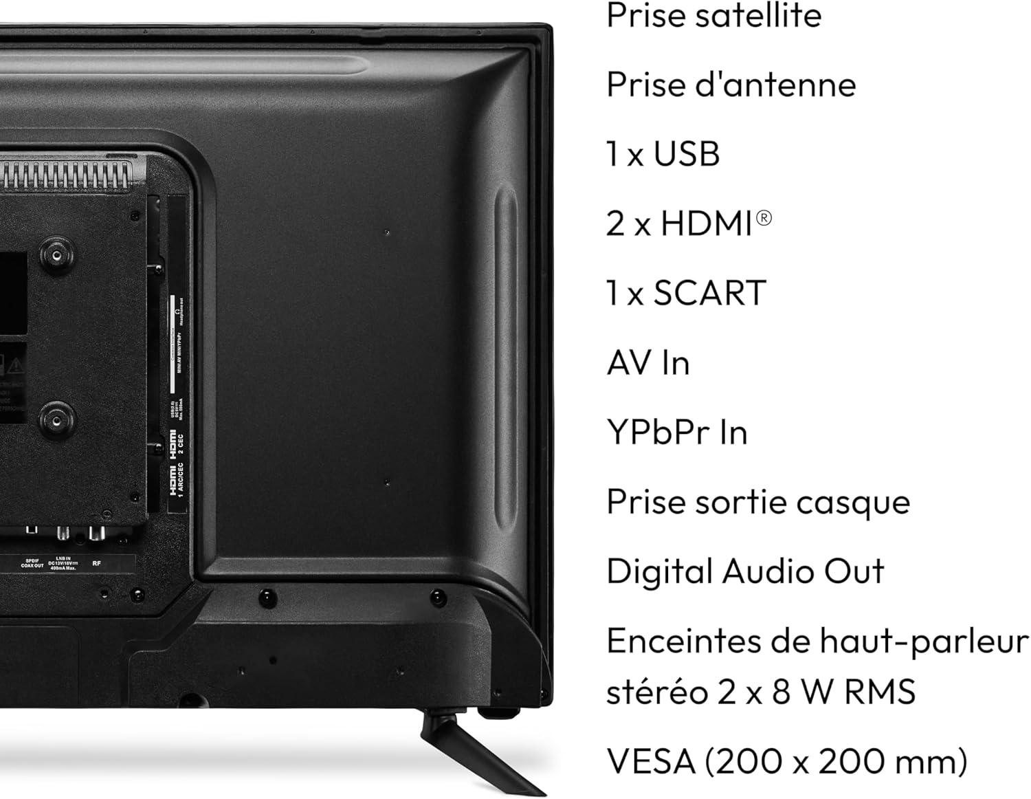 MEDION E14080 (MD 30224) Téléviseur Full HD 100,3 cm (40 Pouces) (Lecteur DVD intégré, récepteur Triple Tuner DVB-T2 DVB-C DVB-S2, 2 x HDMI, VGA, USB, Mediaplayer, CI+)