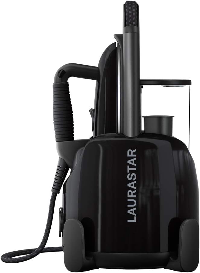 Laurastar Lift Plus Ultimate Black, Centrale Vapeur Nomade 3en1, Repasse, Défroisse et Purifie Vos Textiles, Vapeur Hygiénique, Design, Réservoir Amovible, Repassage Vertical, Enrouleur Automatique,